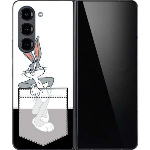 Looney Tunes Bugs Bunny Black White Galaxy Z Fold5 5G Skin