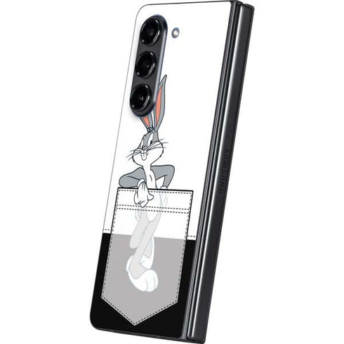 Looney Tunes Bugs Bunny Black White Galaxy Z Fold5 5G Skin