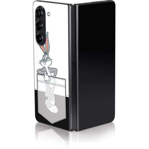 Looney Tunes Bugs Bunny Black White Galaxy Z Fold5 5G Skin