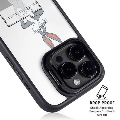 Looney Tunes Bugs Bunny Black White iPhone 14 Pro Kickstand Case