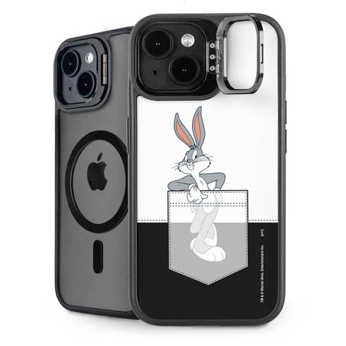 Looney Tunes Bugs Bunny Black White iPhone 15 Kickstand Case