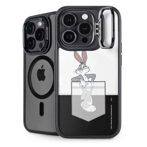 Looney Tunes Bugs Bunny Black White iPhone 15 Pro Kickstand Case