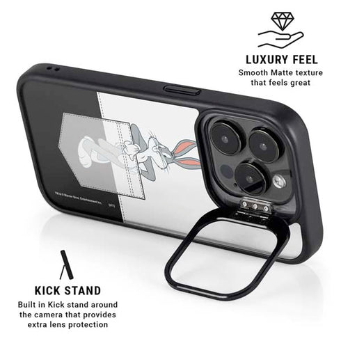 Looney Tunes Bugs Bunny Black White iPhone 15 Pro Max Kickstand Case