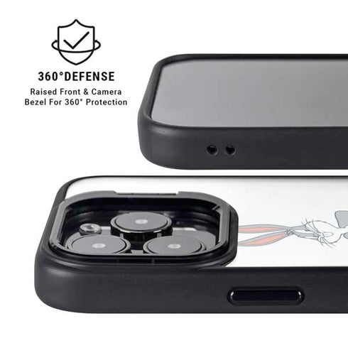 Looney Tunes Bugs Bunny Black White iPhone 15 Pro Max Kickstand Case