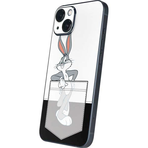Looney Tunes Bugs Bunny Black White iPhone 15 Skin