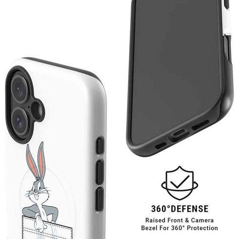 Looney Tunes Bugs Bunny Black White iPhone 16 Magsafe Impact Case