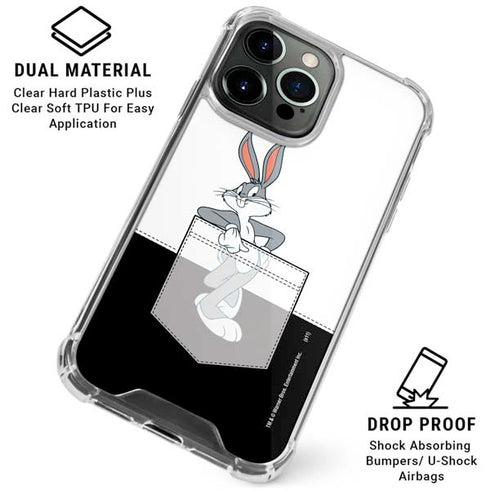 Looney Tunes Bugs Bunny Black White iPhone 16 Pro Clear Case
