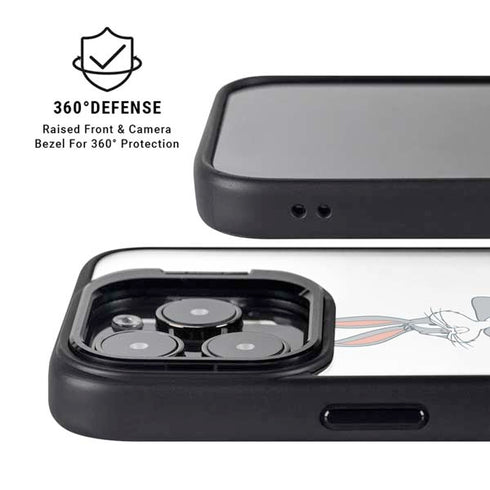 Looney Tunes Bugs Bunny Black White iPhone 16 Pro Kickstand Case