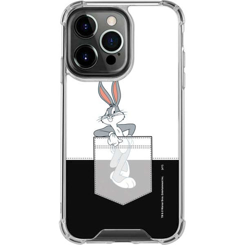 Looney Tunes Bugs Bunny Black White iPhone 16 Pro Max Clear Case