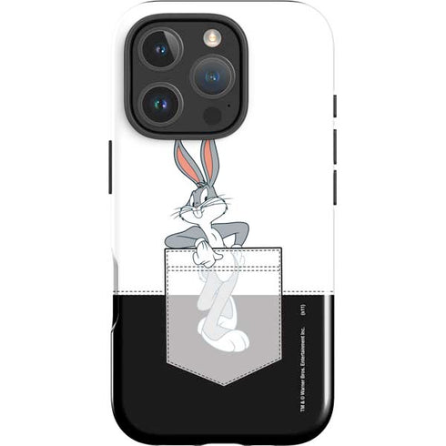 Looney Tunes Bugs Bunny Black White iPhone 16 Pro Max Impact Case