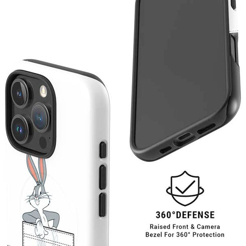 Looney Tunes Bugs Bunny Black White iPhone 16 Pro Max Magsafe Impact Case