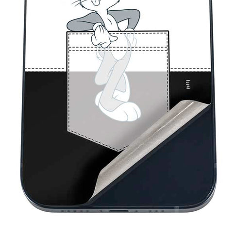 Looney Tunes Bugs Bunny Black White iPhone 16 Skin