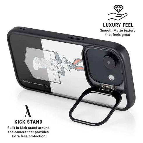 Looney Tunes Bugs Bunny Black White iPhone 16e Kickstand Case
