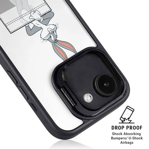 Looney Tunes Bugs Bunny Black White iPhone 16e Kickstand Case