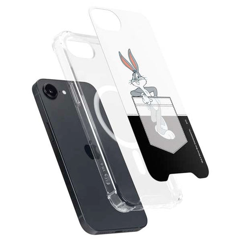 Looney Tunes Bugs Bunny Black White iPhone 16e MagSafe Case