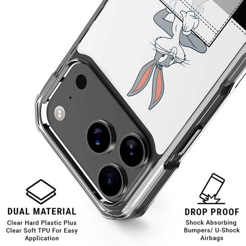 Looney Tunes Bugs Bunny Black White iPhone 18 Pro Clear Case