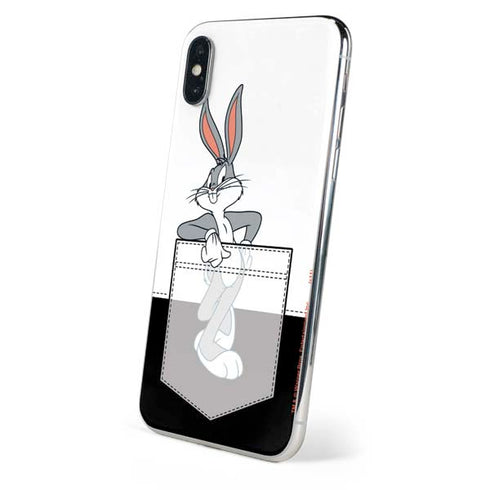 Looney Tunes Bugs Bunny Black White iPhone XS Skin