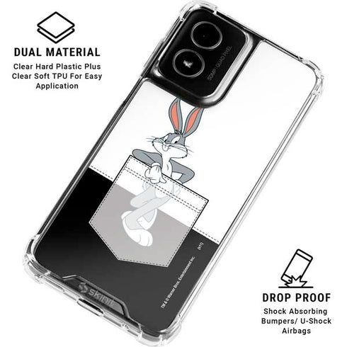 Looney Tunes Bugs Bunny Black White Moto G Power 5G (2024) Clear Case
