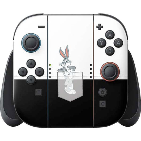 Looney Tunes Bugs Bunny Black White Nintendo Switch 2 (2025) Joy-Con Controller Skin