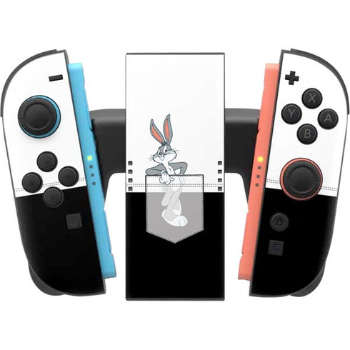 Looney Tunes Bugs Bunny Black White Nintendo Switch 2 (2025) Joy-Con Controller Skin