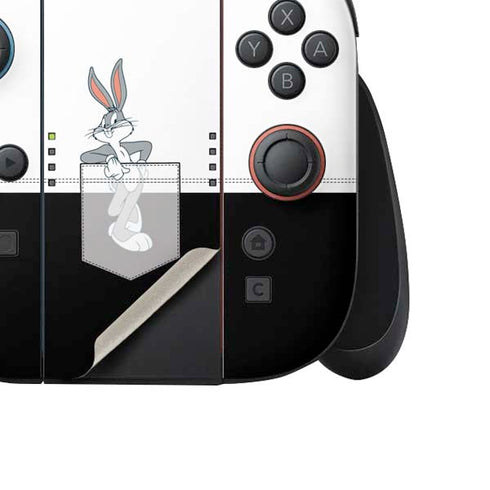 Looney Tunes Bugs Bunny Black White Nintendo Switch 2 (2025) Joy-Con Controller Skin