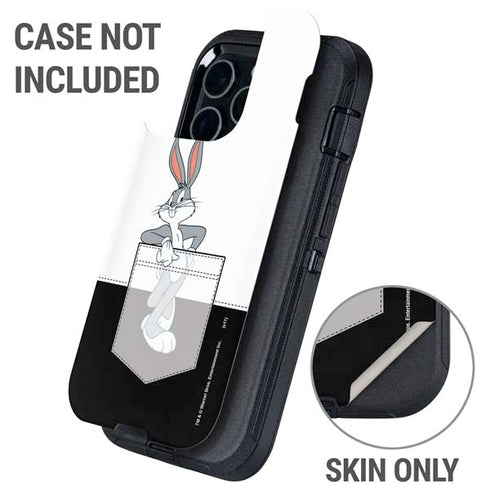 Looney Tunes Bugs Bunny Black White Otterbox Defender iPhone Skin