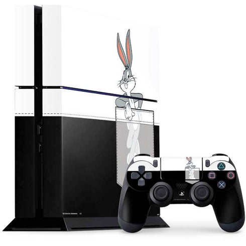 Looney Tunes Bugs Bunny Black White PlayStation PS4 Skins