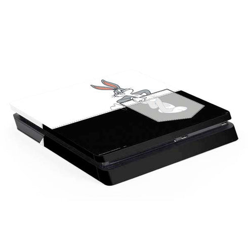 Looney Tunes Bugs Bunny Black White PS4 Slim Skin