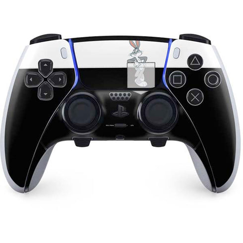 Looney Tunes Bugs Bunny Black White PS5 DualSense Edge Pro Controller Skin