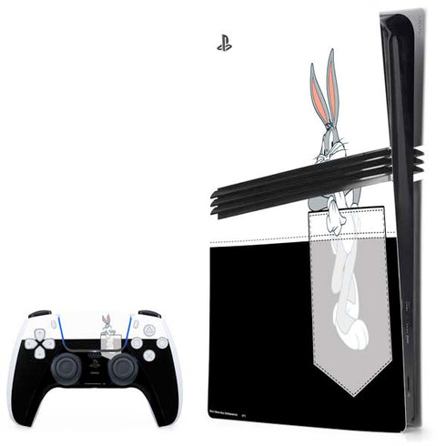 Looney Tunes Bugs Bunny Black White PlayStation PS5 Skins