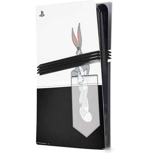 Looney Tunes Bugs Bunny Black White PS5 Pro Console Skin