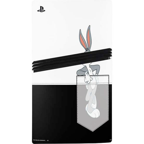 Looney Tunes Bugs Bunny Black White PS5 Pro Console Skin