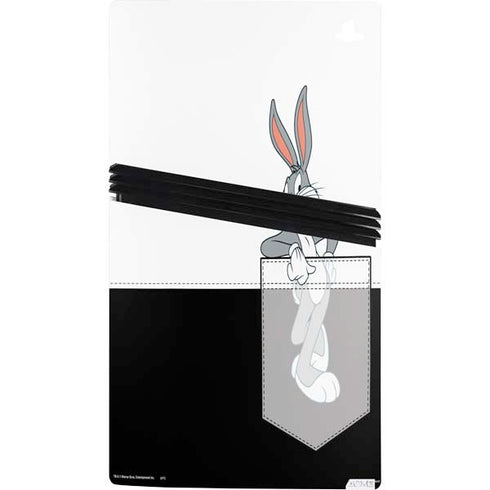 Looney Tunes Bugs Bunny Black White PS5 Pro Console Skin