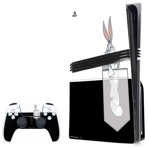 Looney Tunes Bugs Bunny Black White PlayStation PS5 Skins