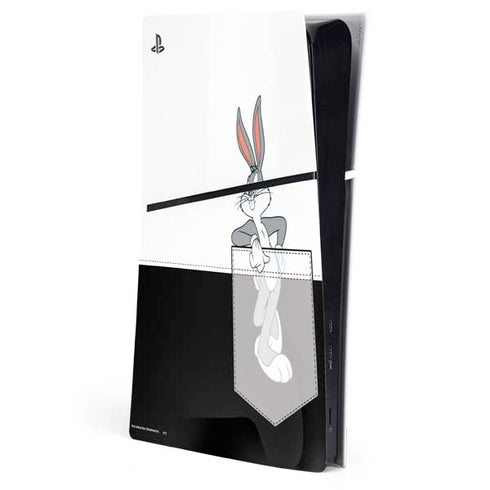 Looney Tunes Bugs Bunny Black White PS5 Slim Digital Edition Console Skin