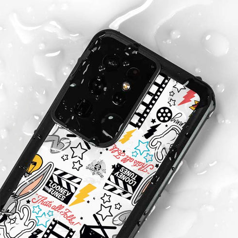 Looney Tunes Bugs Bunny Patches Galaxy S24 Ultra Waterproof Case