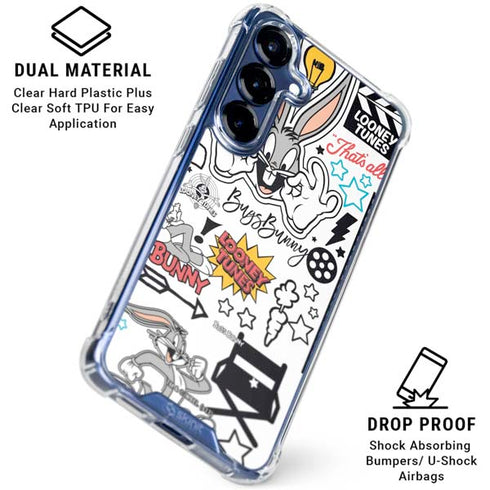 Looney Tunes Bugs Bunny Patches Galaxy S25 FE Clear Case