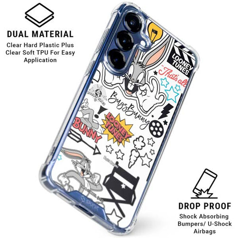 Looney Tunes Bugs Bunny Patches Galaxy S25 Plus Clear Case