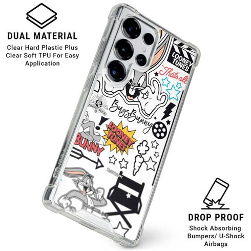 Looney Tunes Bugs Bunny Patches Galaxy S25 Ultra Clear Case
