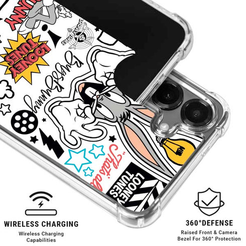 Looney Tunes Bugs Bunny Patches Galaxy S26 Clear Case