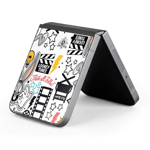 Looney Tunes Bugs Bunny Patches Galaxy Z Flip6 Skin