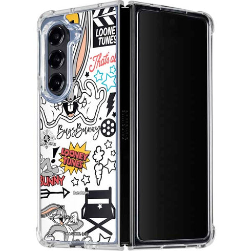 Looney Tunes Bugs Bunny Patches Galaxy Z Fold5 5G Clear Case