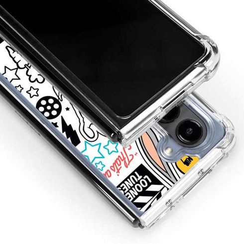 Looney Tunes Bugs Bunny Patches Galaxy Z Fold5 5G Clear Case