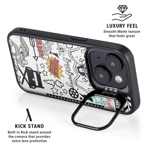 Looney Tunes Bugs Bunny Patches iPhone 14 Kickstand Case