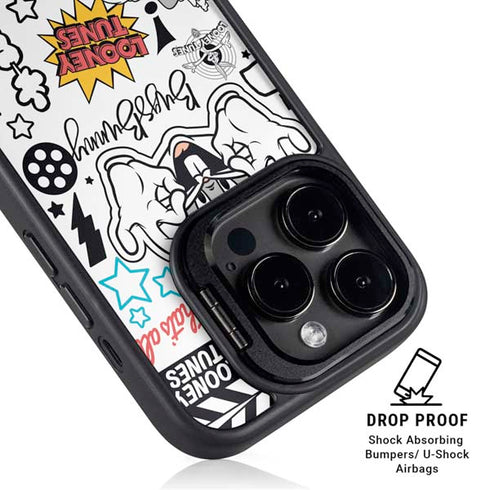 Looney Tunes Bugs Bunny Patches iPhone 14 Pro Kickstand Case