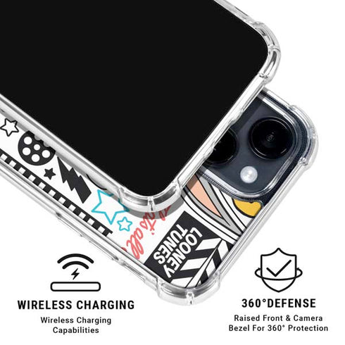 Looney Tunes Bugs Bunny Patches iPhone 15 Clear Case