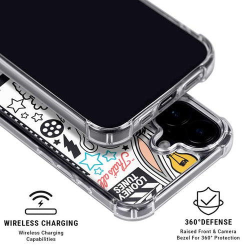 Looney Tunes Bugs Bunny Patches iPhone 16 Clear Case