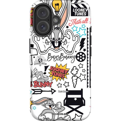 Looney Tunes Bugs Bunny Patches iPhone 16 Impact Case