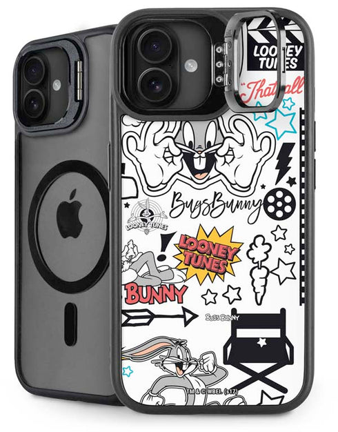 Looney Tunes Bugs Bunny Patches iPhone 16 Kickstand Case