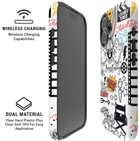 Looney Tunes Bugs Bunny Patches iPhone 16 Magsafe Impact Case